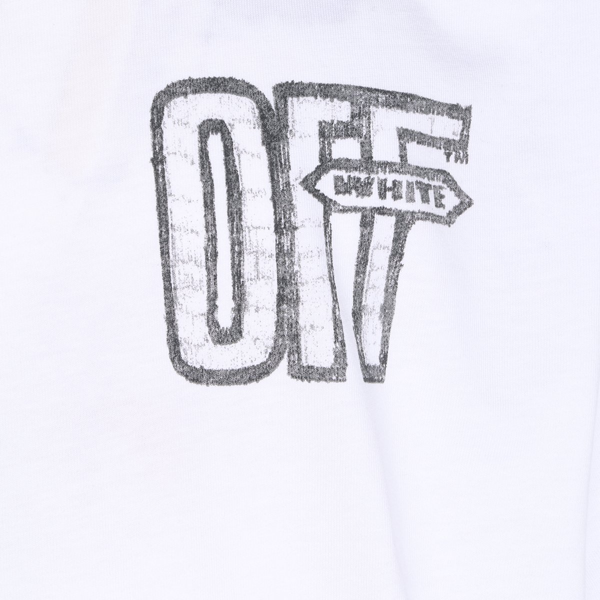 OFF-WHITE Distressed Graphic Short-Sleeve T-Shirt Wit