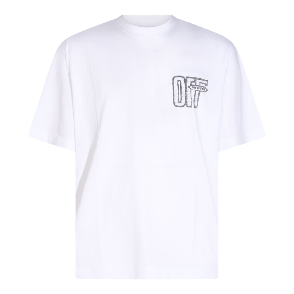 OFF-WHITE Distressed Graphic Short-Sleeve T-Shirt Wit