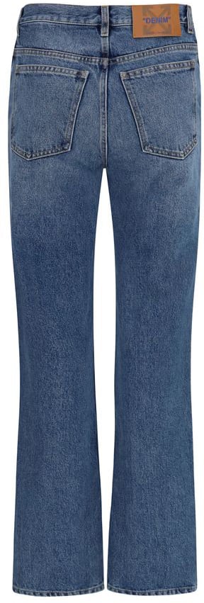 Off-White Blue Cotton Straight-Leg Jeans Divers