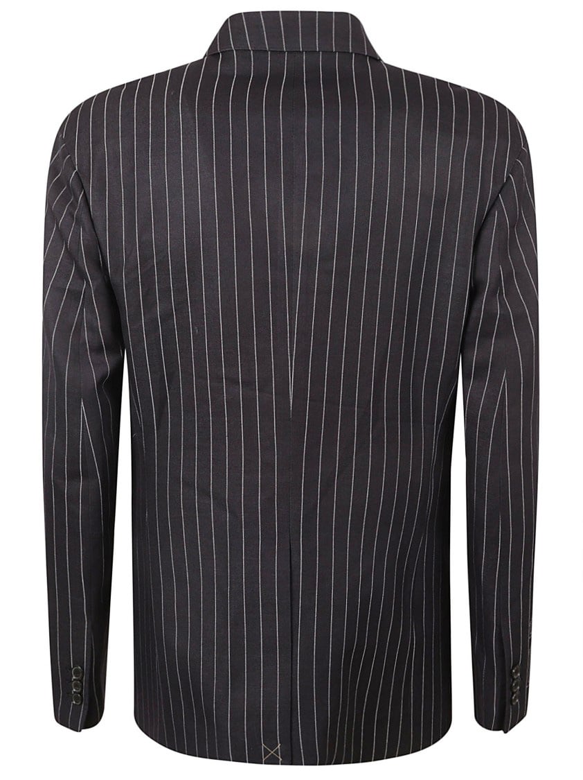 OFF-WHITE Classic Tailored Black Pinstripe Jacket Zwart