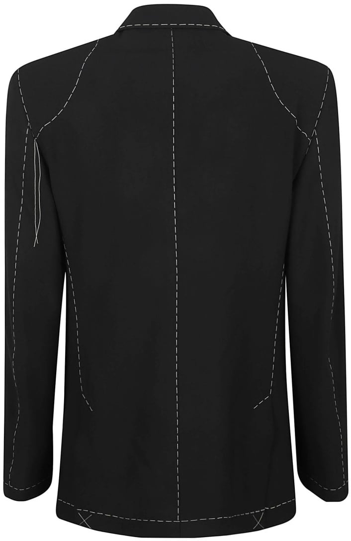 OFF-WHITE Tailored Embroidered Black Jacket With Classic Lapel Zwart