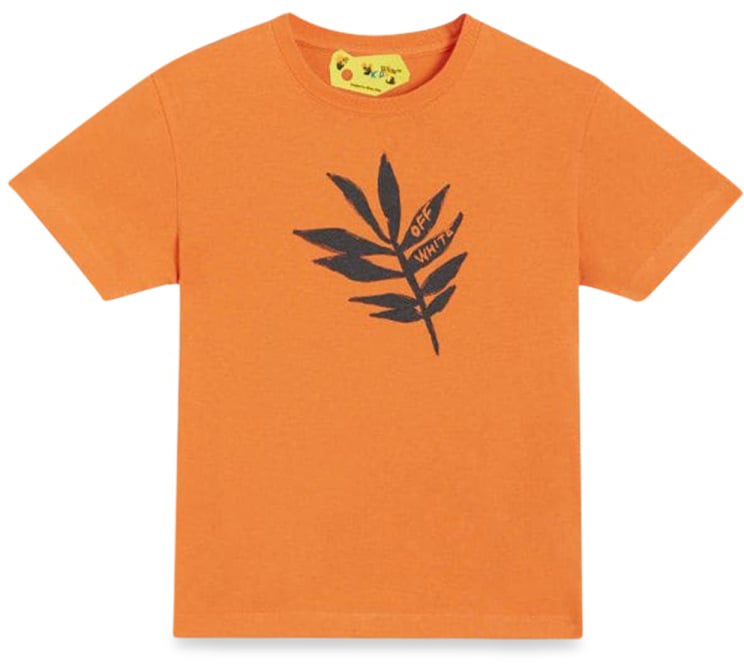 OFF-WHITE T-SHIRT IN JERSEY DI COTONE STAMPATO Oranje