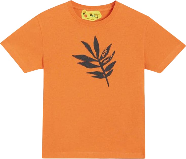 OFF-WHITE T-SHIRT IN JERSEY DI COTONE STAMPATO Oranje