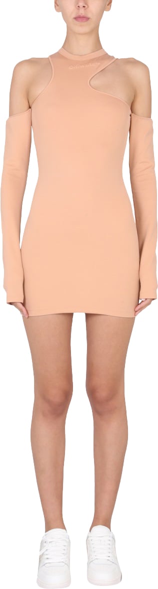 OFF-WHITE ASYMMETRIC MINI DRESS Bruin