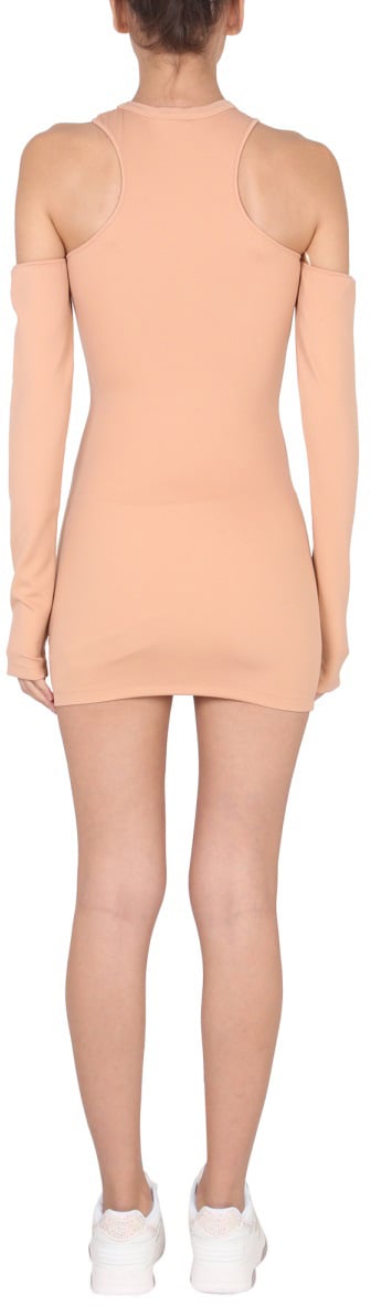 OFF-WHITE ASYMMETRIC MINI DRESS Bruin
