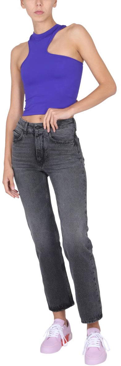 OFF-WHITE TOP WITH EMBOSSED LOGO Paars