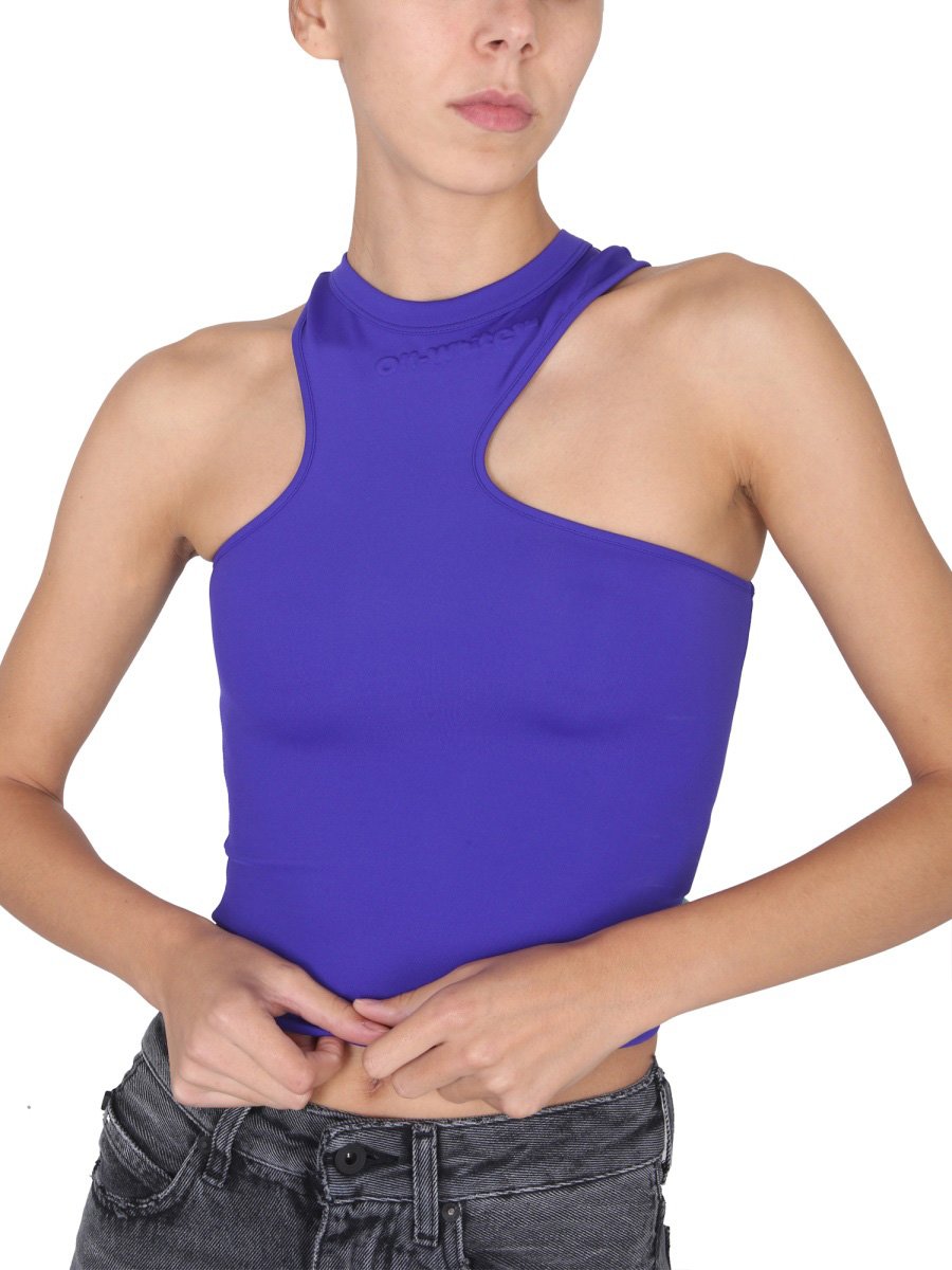 OFF-WHITE TOP WITH EMBOSSED LOGO Paars