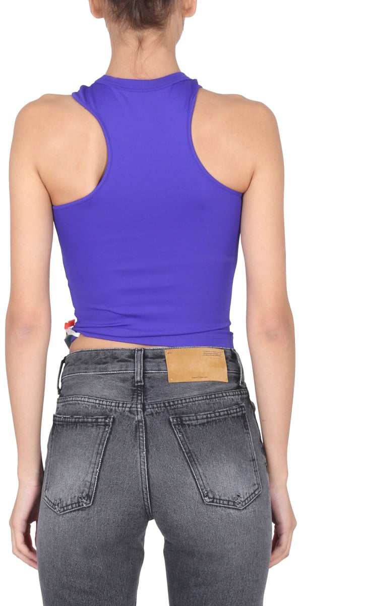 OFF-WHITE TOP WITH EMBOSSED LOGO Paars