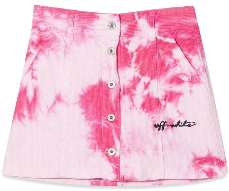 OFF-WHITE VELVET TIE DYE SKIRT Roze