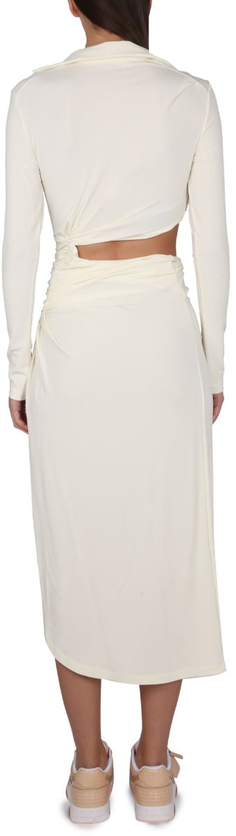 OFF-WHITE DRESS WITH RUFFLES Wit