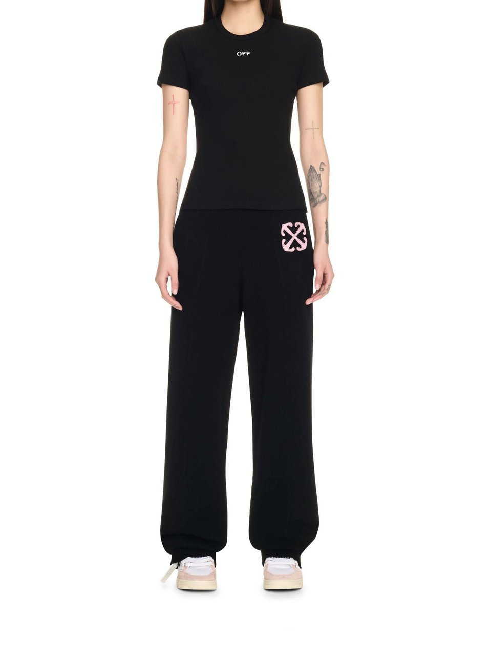 OFF-WHITE Off Stamp Rib Basic Cotton T-Shirt Zwart