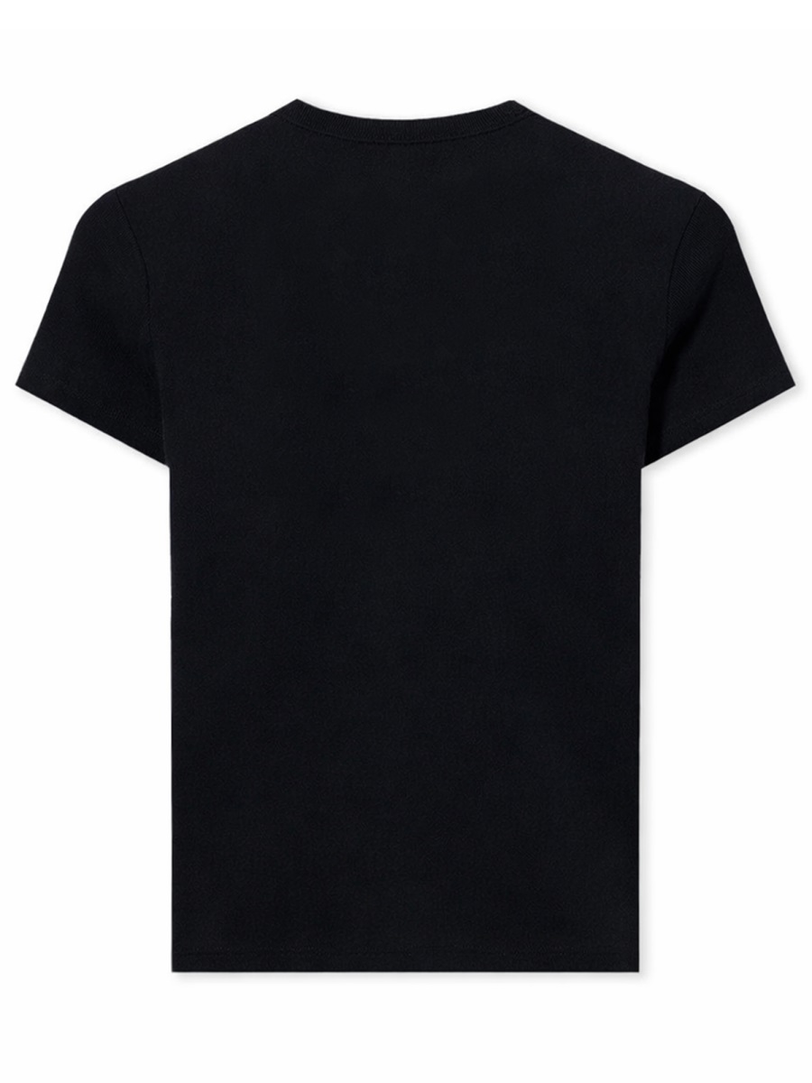 OFF-WHITE White Cotton-Blend Slim Crewneck T-Shirt Zwart