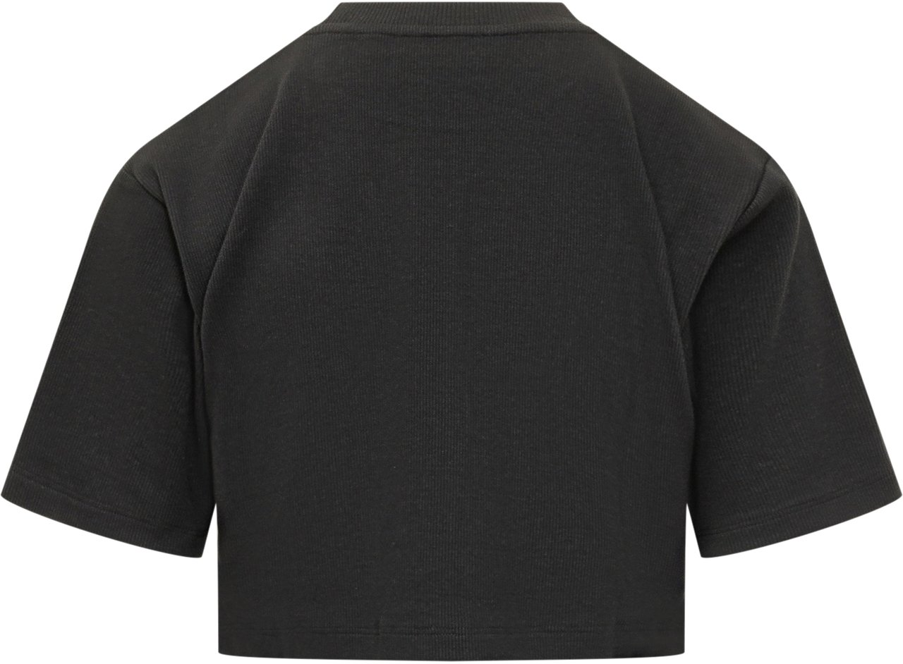 OFF-WHITE T-Shirt Cropped A Costine Zwart