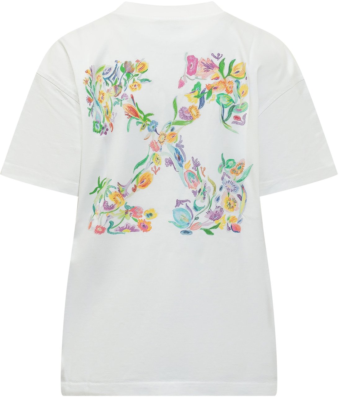 OFF-WHITE ARROW GLOWING FLOWER T Wit