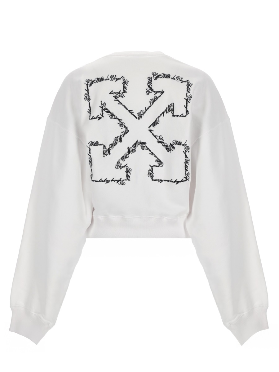 OFF-WHITE Neutral Script Logo Graphic Cotton Sweatshirt Wit