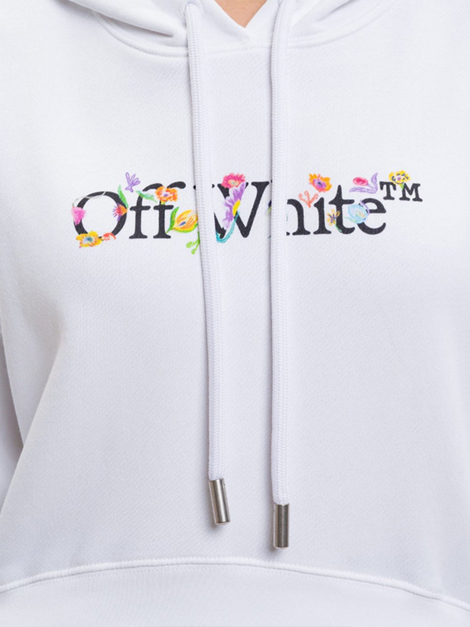 OFF-WHITE White Bookish Glowing Flower Cotton Hoodie Wit