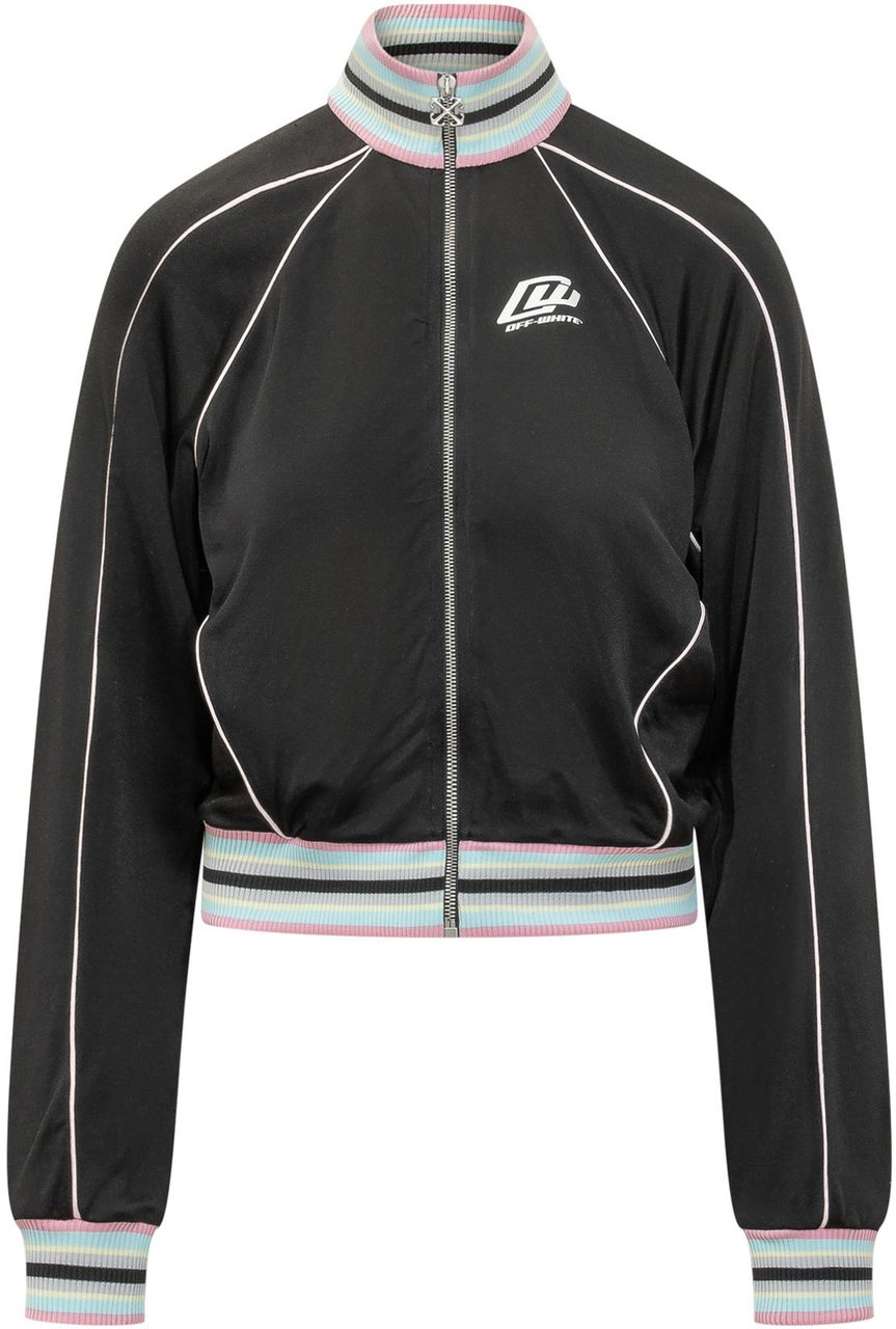 OFF-WHITE Giacca Track con Zip e Collo Alto Zwart