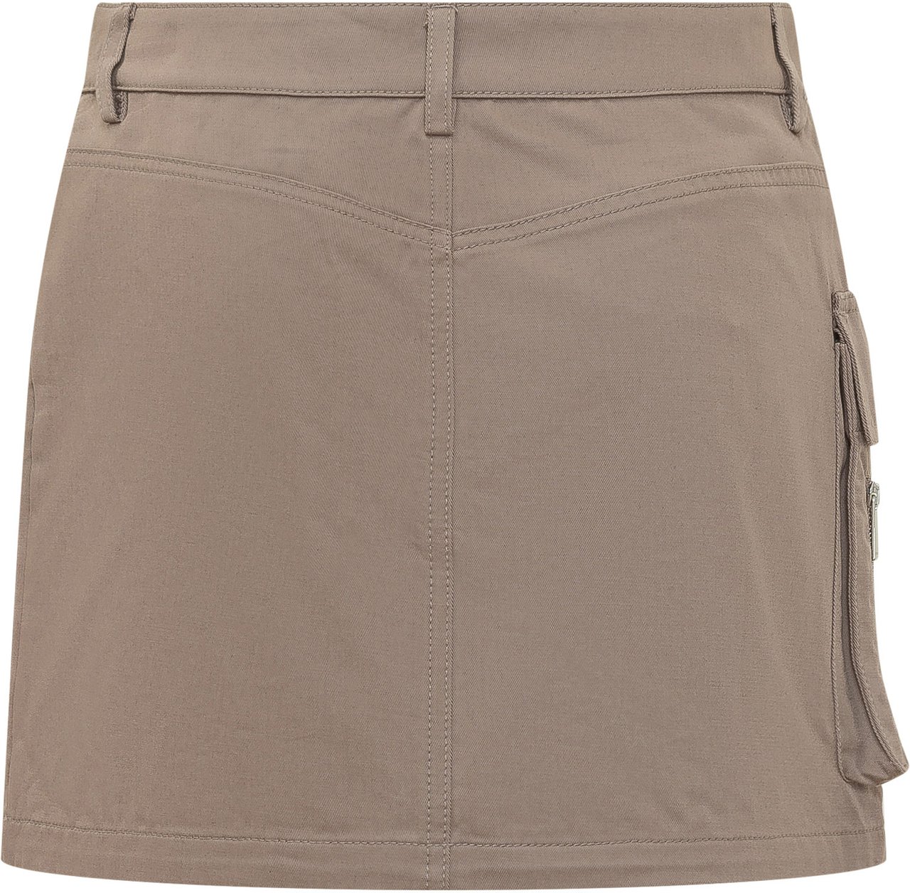 OFF-WHITE Mini Skirt con Tasche e Fibbie Taupe