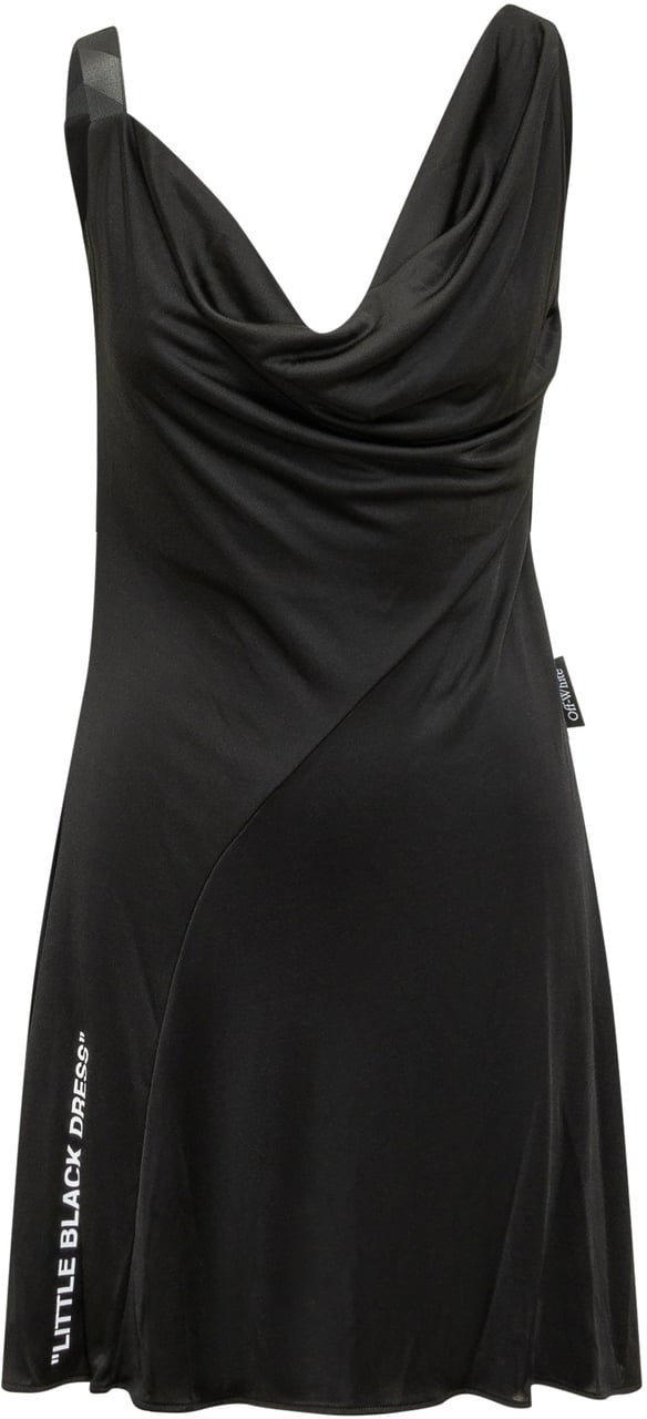 OFF-WHITE Abito Little Dress in Jersey Fluido Zwart