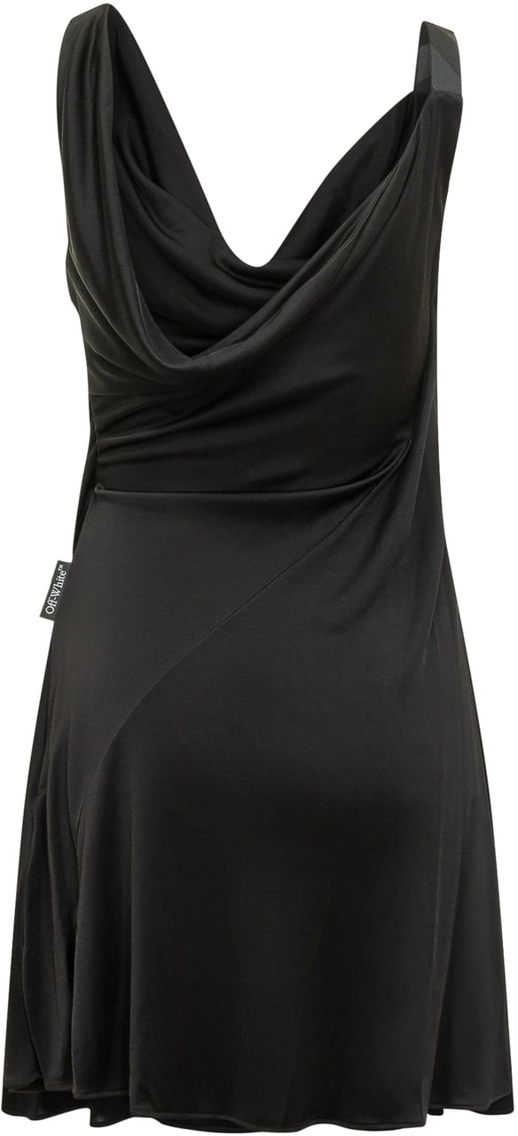 OFF-WHITE Abito Little Dress in Jersey Fluido Zwart
