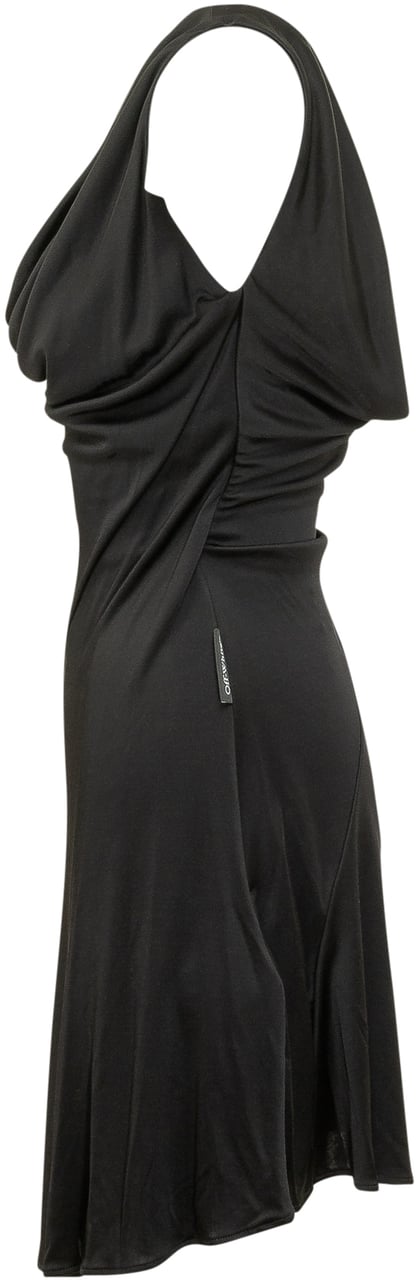 OFF-WHITE Abito Little Dress in Jersey Fluido Zwart