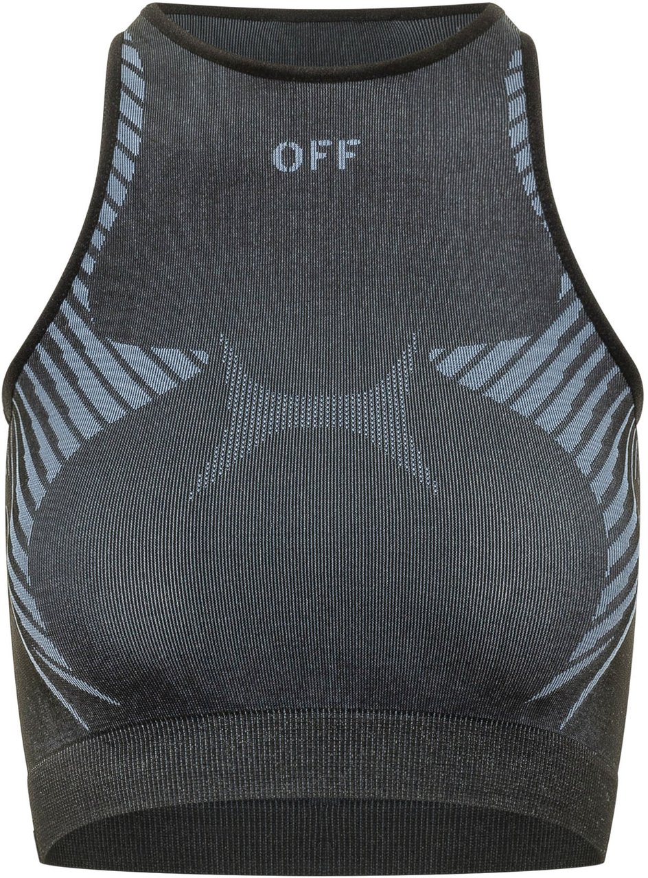 OFF-WHITE Top Racing con Collo Alto Donkergrijs
