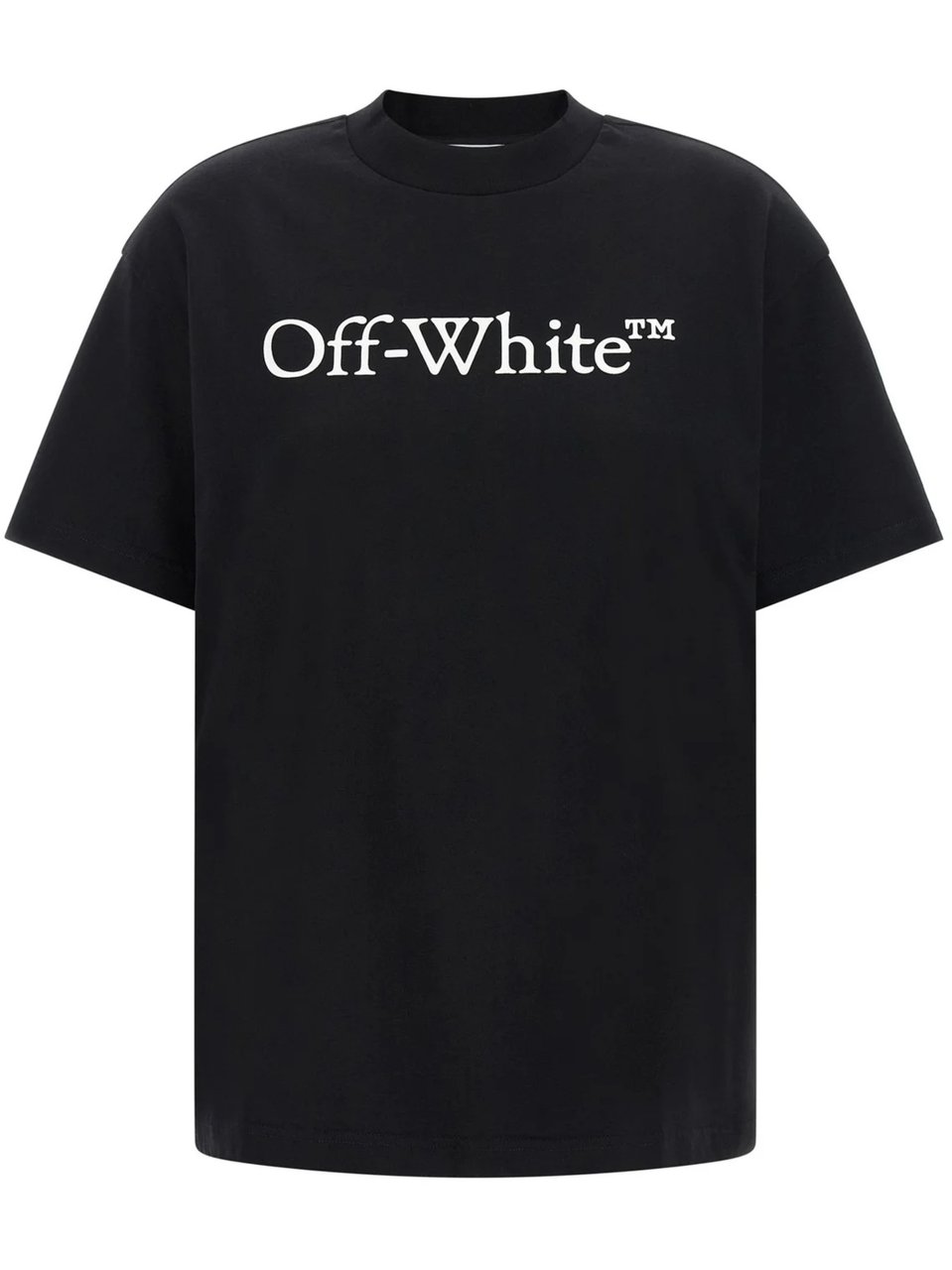 OFF-WHITE Black Short-Sleeved T-Shirt with Bold Logo Zwart