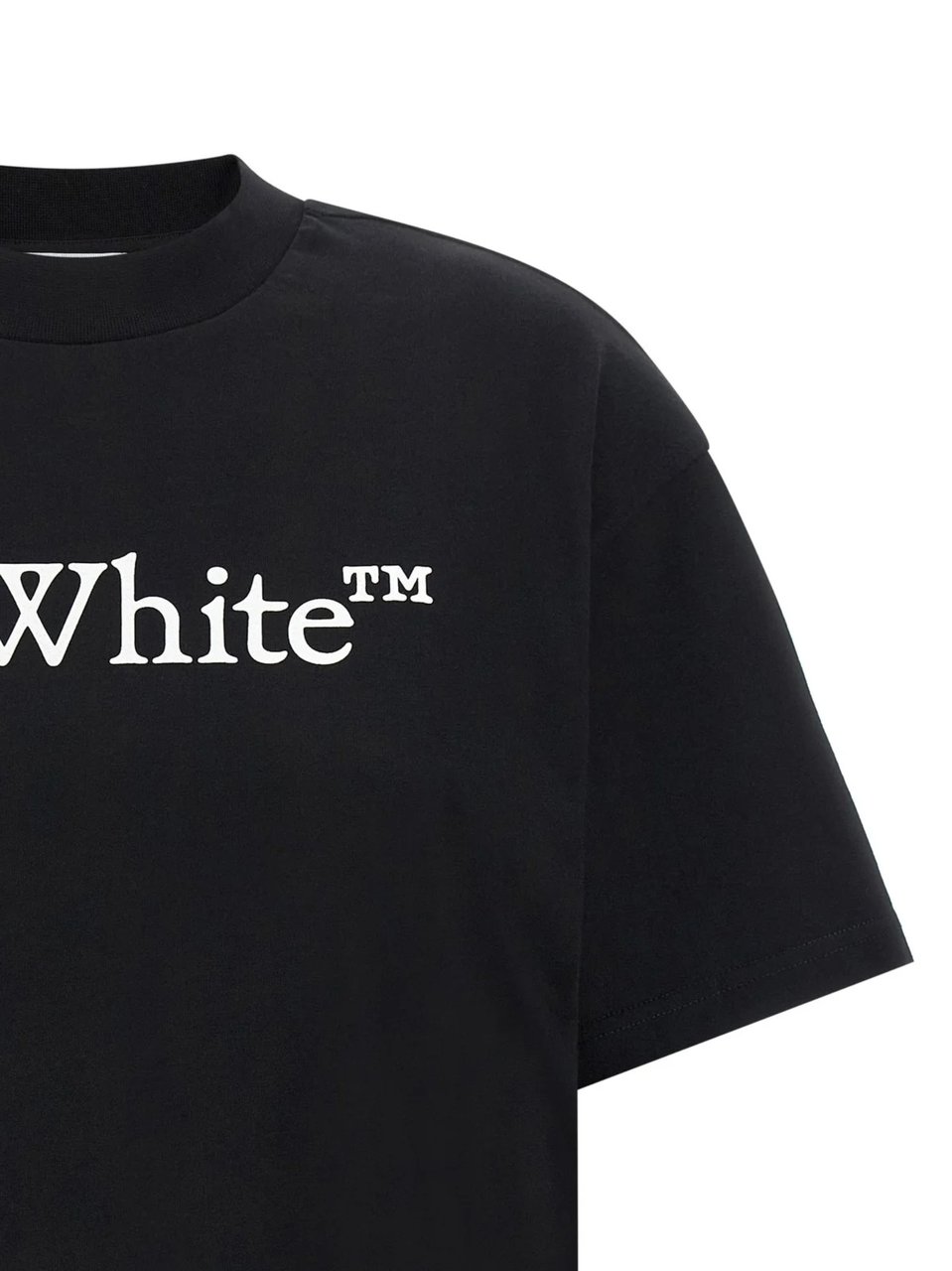 OFF-WHITE Black Short-Sleeved T-Shirt with Bold Logo Zwart