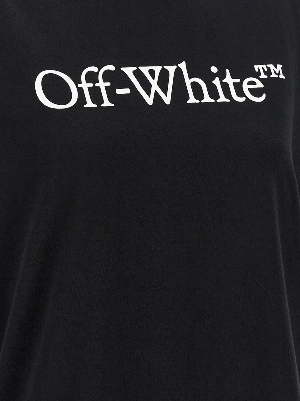 OFF-WHITE Black Short-Sleeved T-Shirt with Bold Logo Zwart