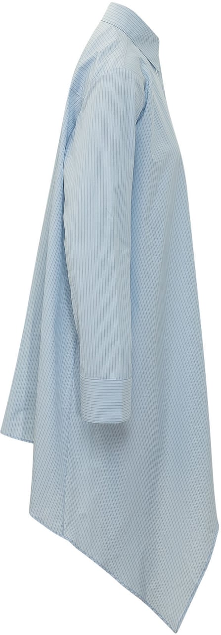 OFF-WHITE Abito Camicia Asimmetrico Lichtblauw