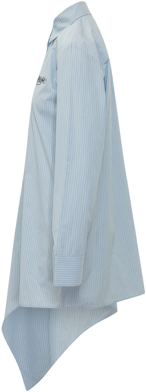 OFF-WHITE Abito Camicia Asimmetrico Lichtblauw
