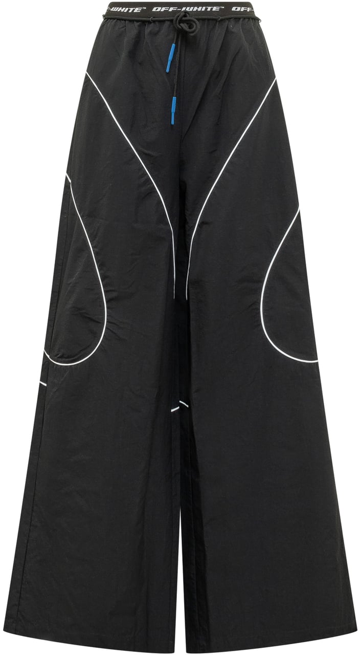 OFF-WHITE Pantaloni Track Logoband a Gamba Larga Zwart