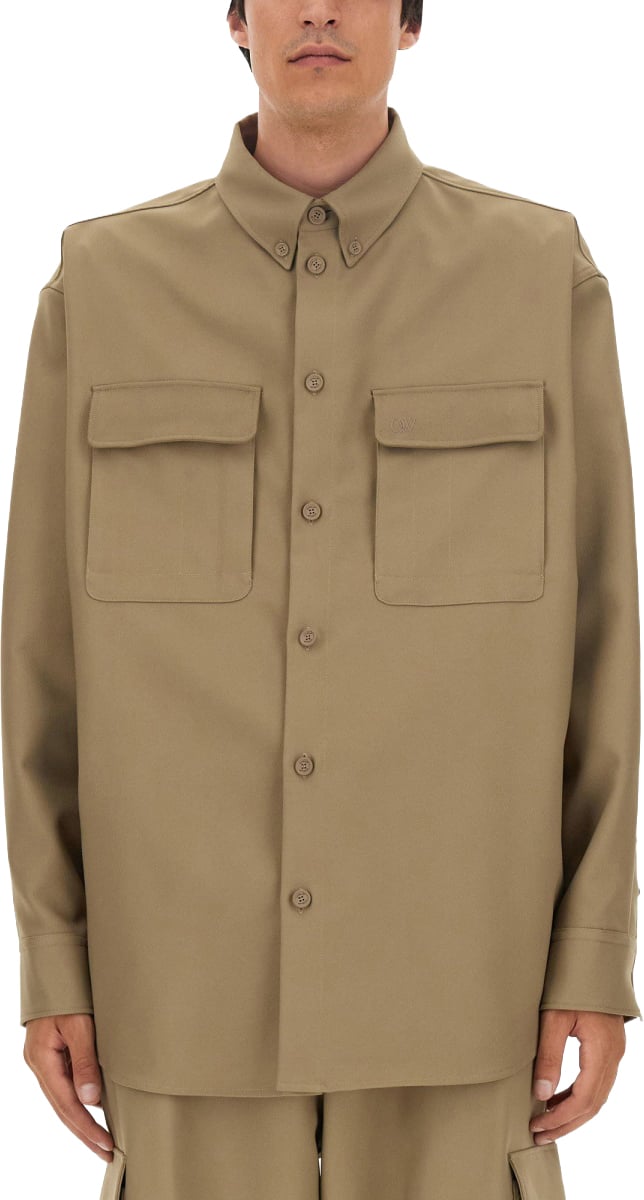 OFF-WHITE OVERSIZE FIT SHIRT Beige