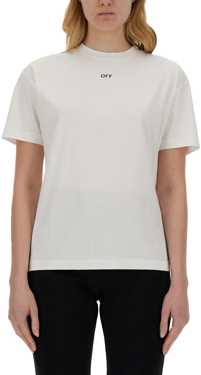OFF-WHITE T-SHIRT WITH LOGO Wit