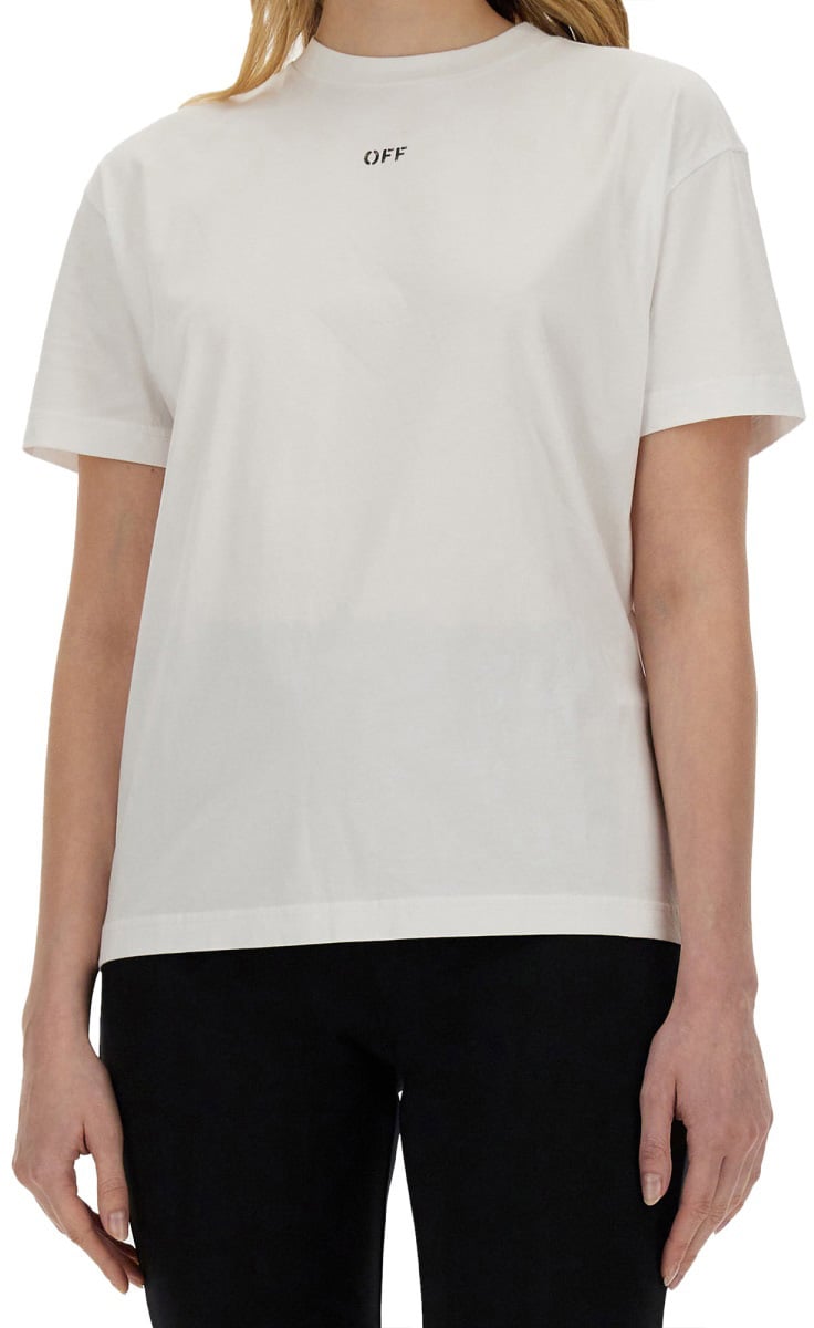 OFF-WHITE T-SHIRT WITH LOGO Wit