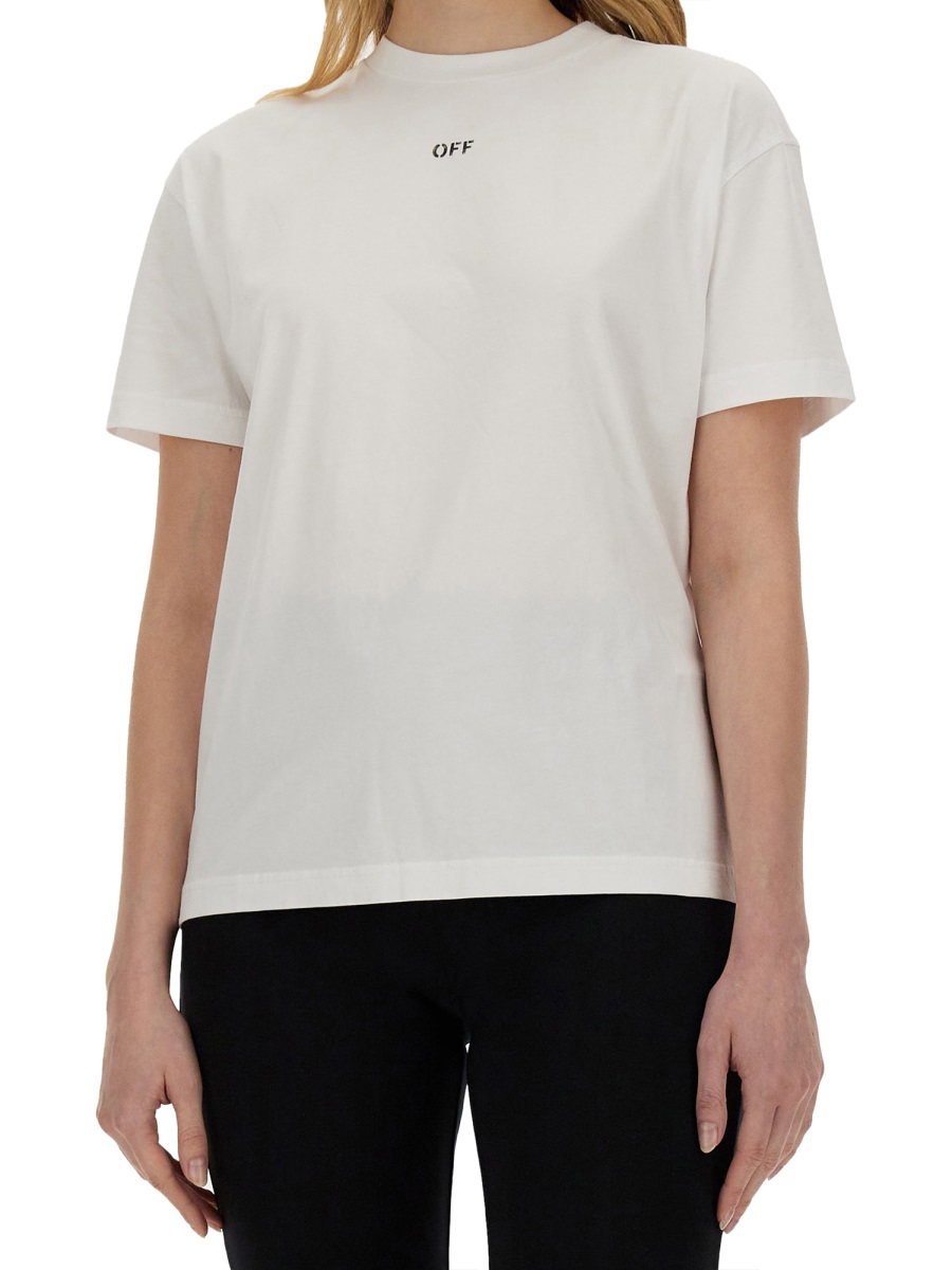 OFF-WHITE T-SHIRT WITH LOGO Wit