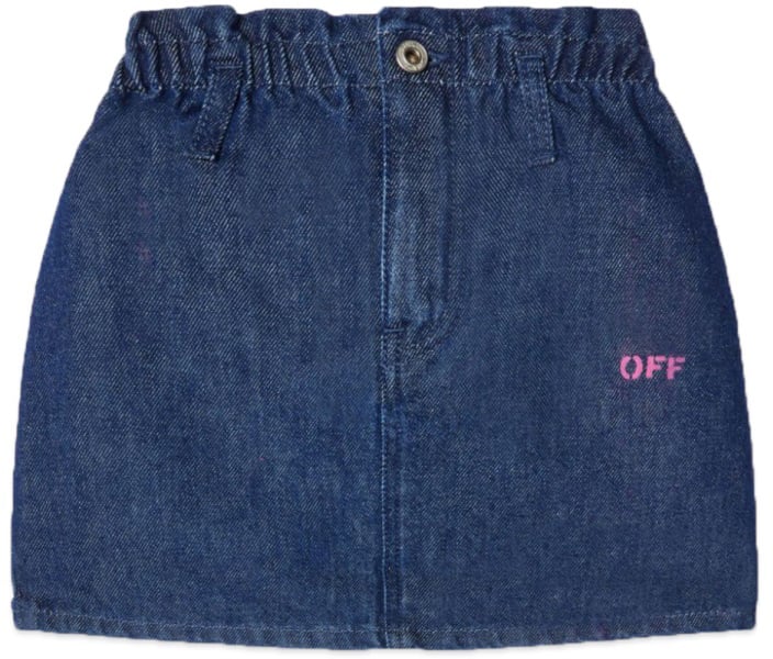 OFF-WHITE off print plain denim skirt Blauw