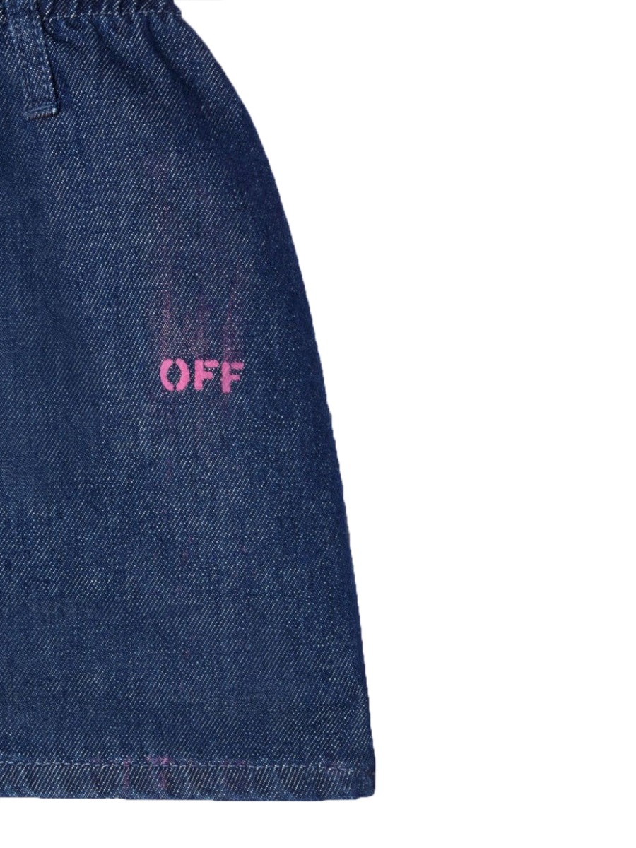 OFF-WHITE off print plain denim skirt Blauw