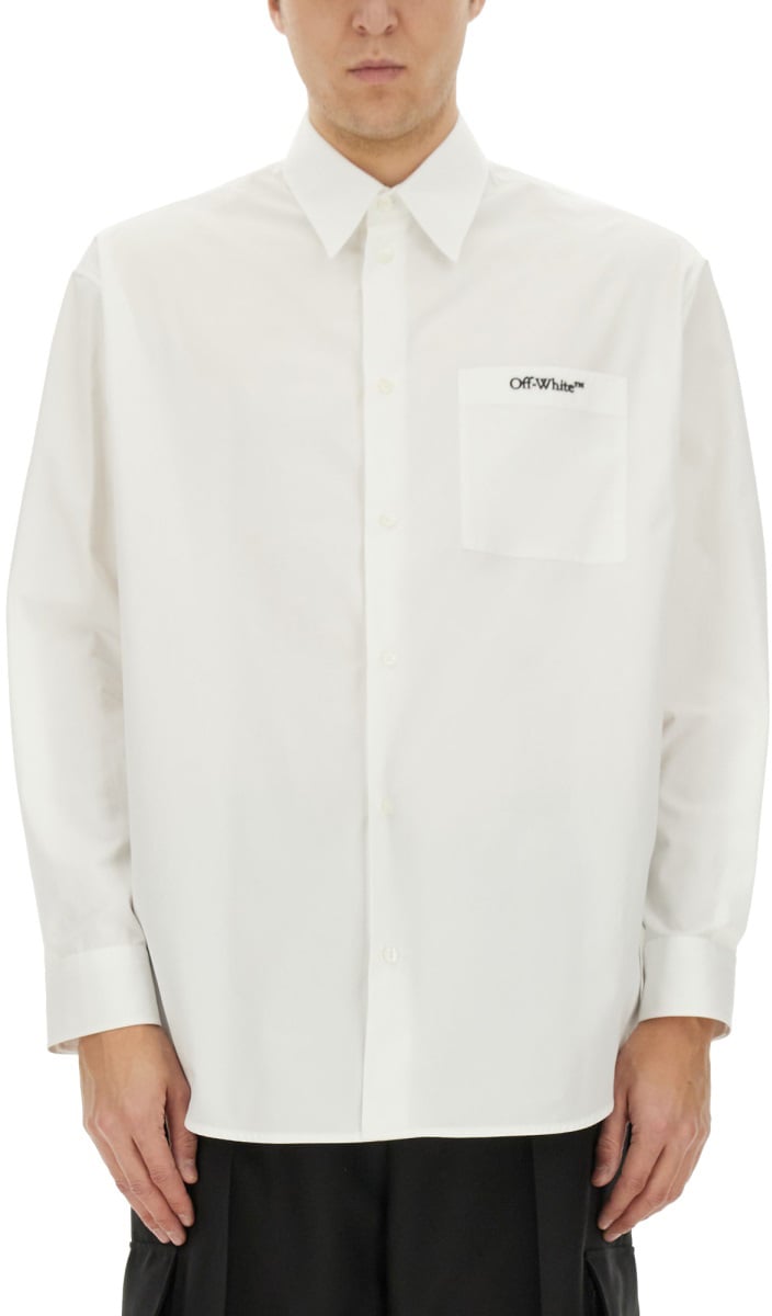 OFF-WHITE SHIRT WITH LOGO Wit
