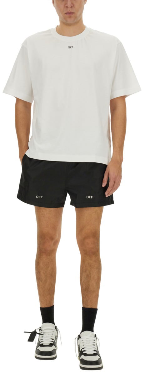 OFF-WHITE BOXER SWIMSUIT Zwart