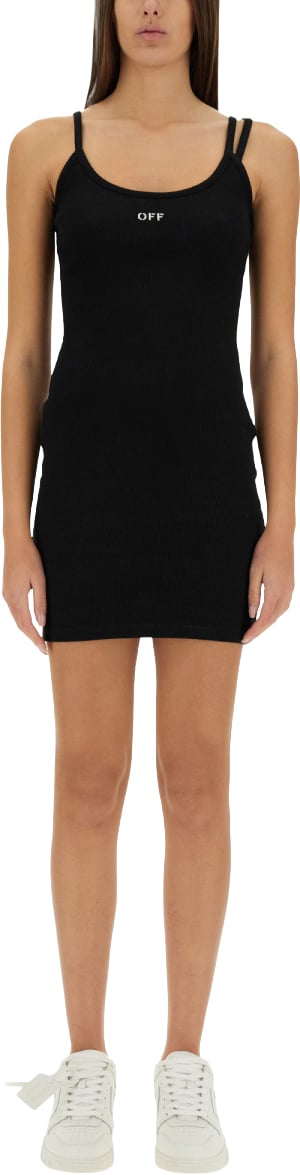 OFF-WHITE DRESS WITH LOGO Zwart