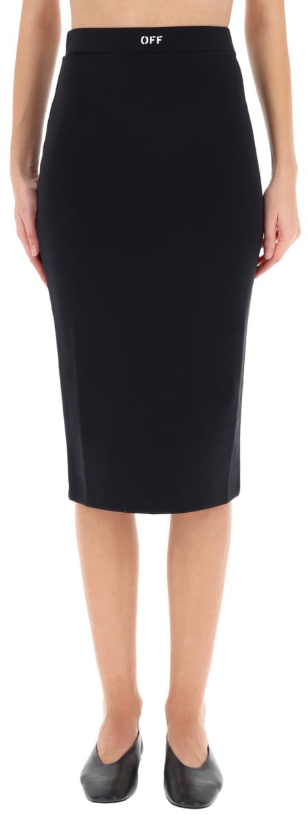 OFF-WHITE MIDI SKIRT WITH LOGO Zwart