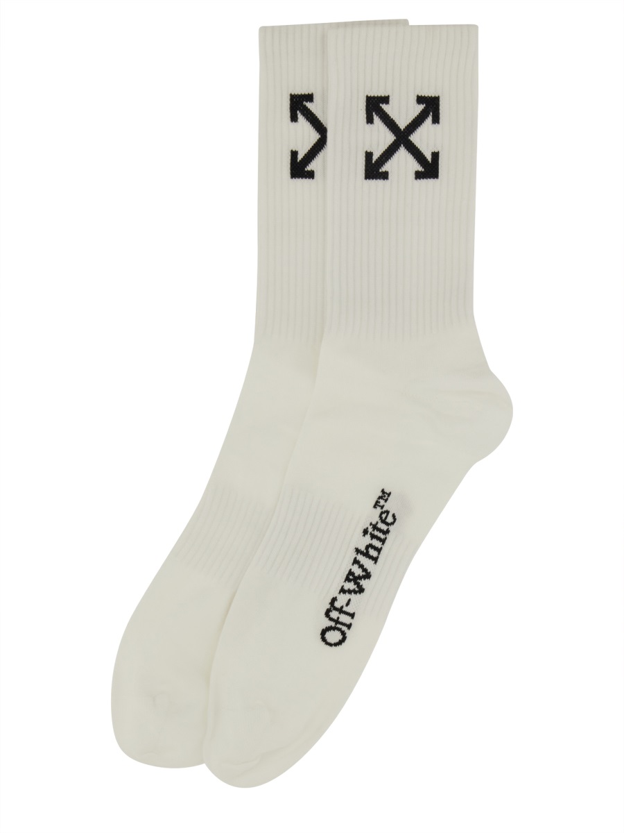 OFF-WHITE MEDIUM SOCKS WITH "ARROW" PATTERN Wit