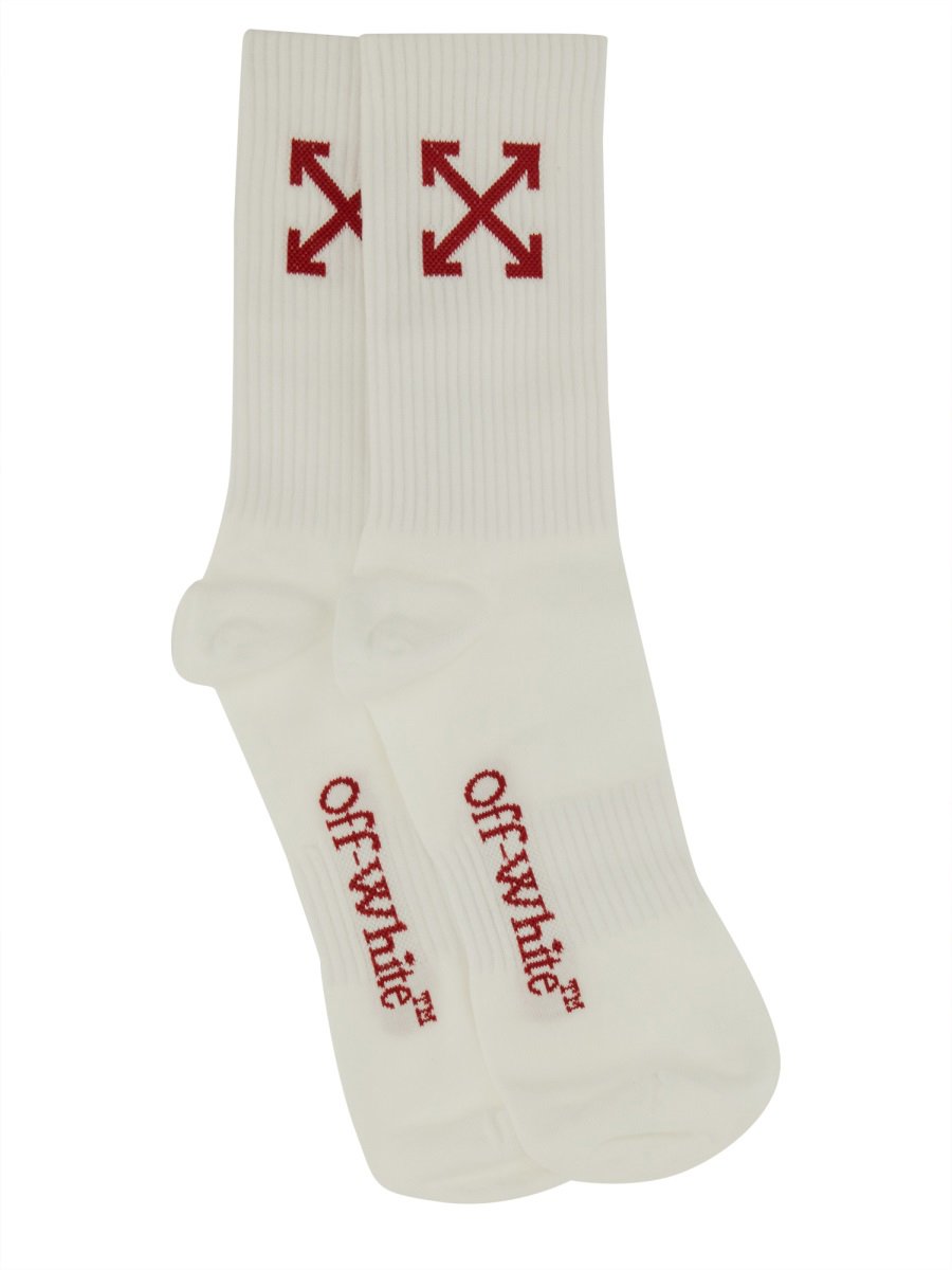 OFF-WHITE MEDIUM SOCKS WITH "ARROW" PATTERN Wit
