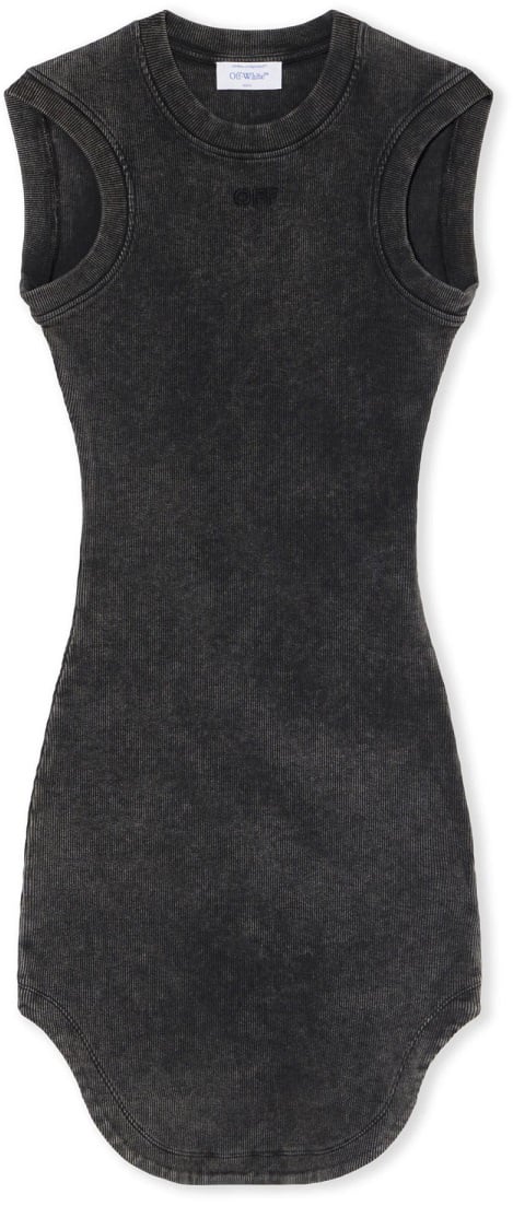 OFF-WHITE MINI DRESS "OFF STAMP" Grijs