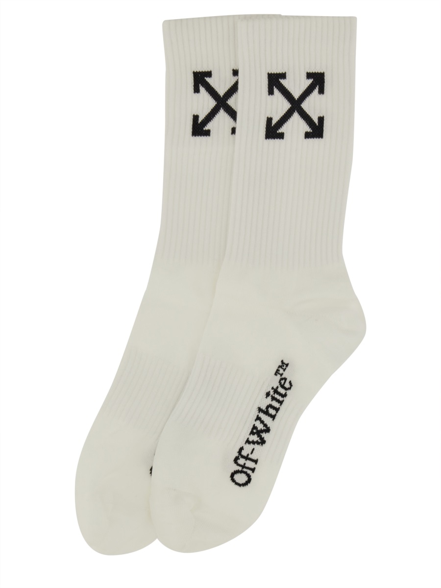 OFF-WHITE MEDIUM SOCKS WITH "ARROW" PATTERN Wit