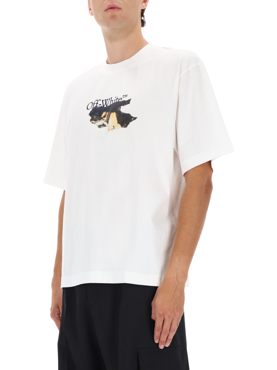 OFF-WHITE T-SHIRT WITH LOGO Wit