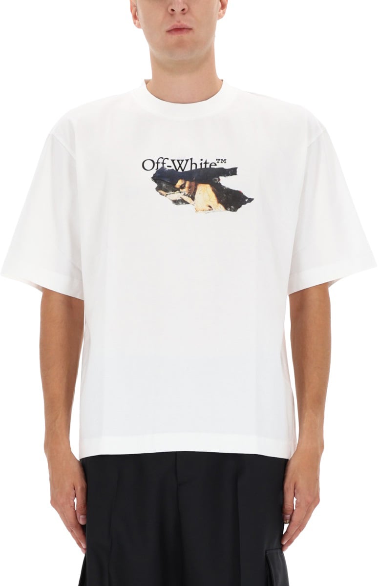 OFF-WHITE T-SHIRT WITH LOGO Wit