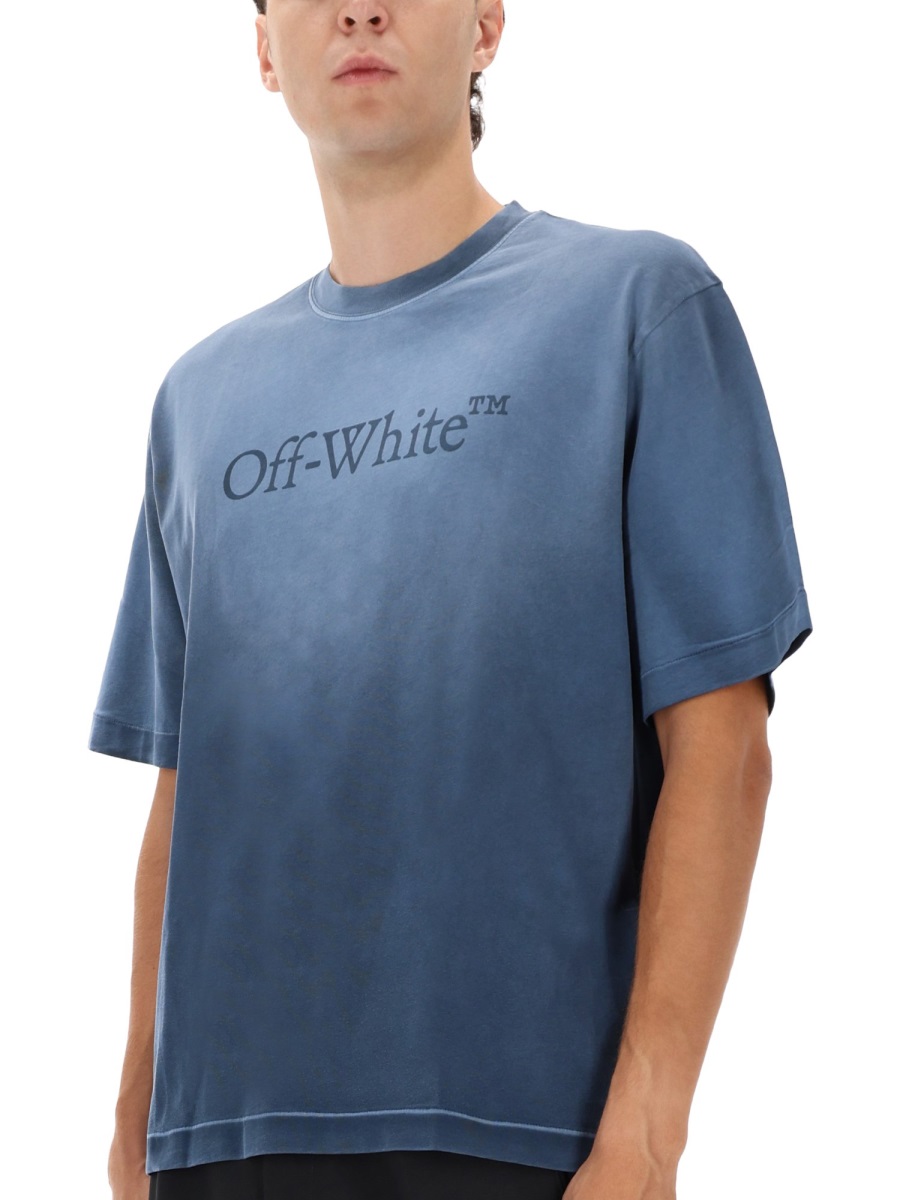 OFF-WHITE T-SHIRT WITH LOGO Blauw