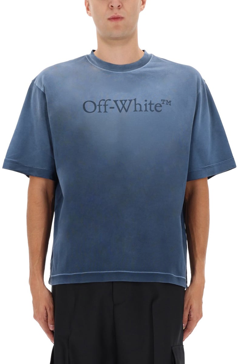 OFF-WHITE T-SHIRT WITH LOGO Blauw